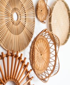 Rattan Wandkorb Set Natur