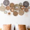 Handgefertigtes Rattan Wanddeko Set Bigara – Boho Korb Wandkunst, geflochtene Wanddeko, nachhaltige Wohnaccessoires